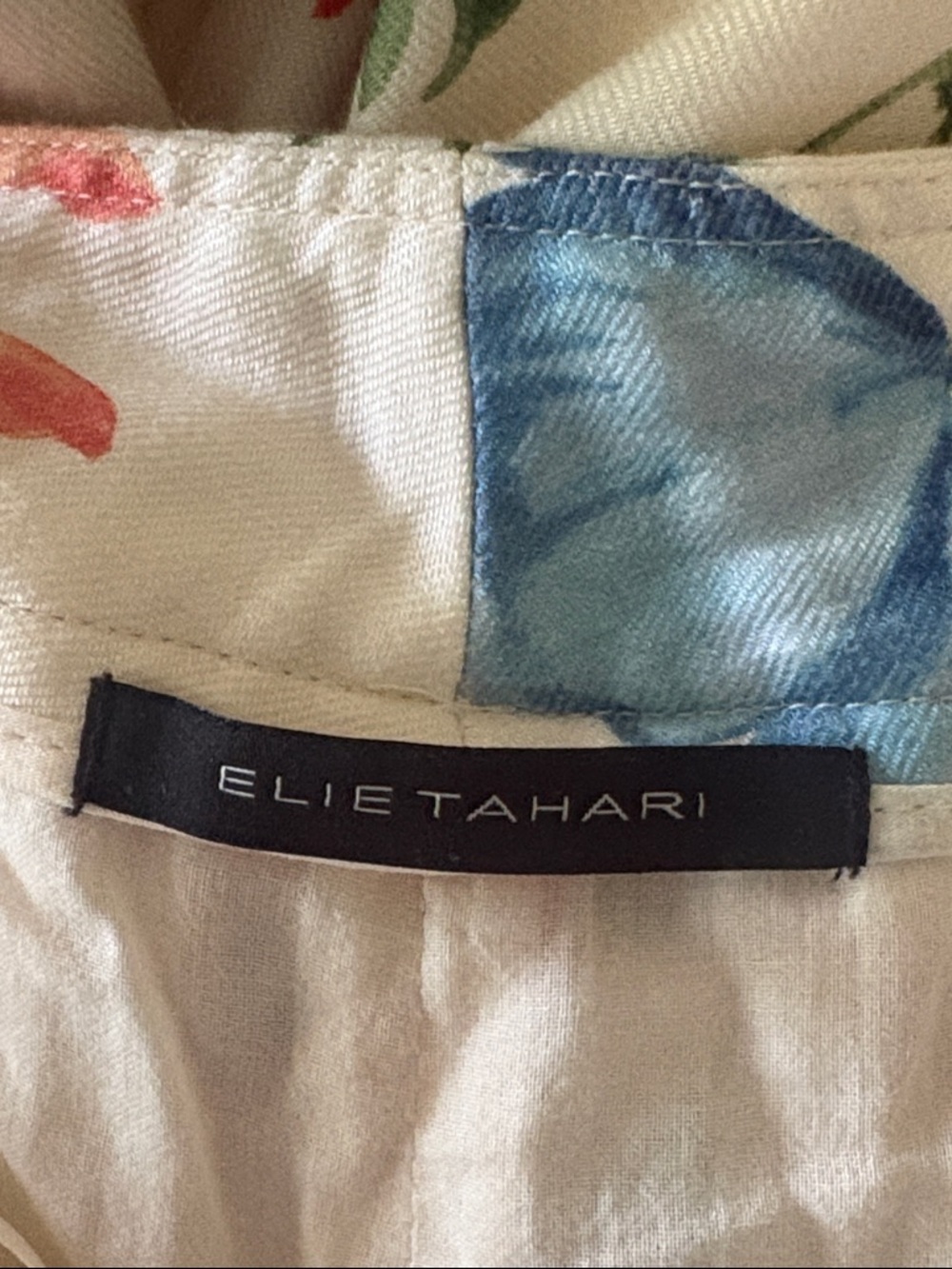 Elie Tahari Garden Party Floral Linen Blend Two-Piece PantSuit Set Blazer + Pant - Picture 12 of 16